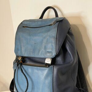 Coach Blue Leather Backpack